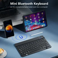 10inch Bluetooth Wireless Keyboard Rechargeable For Mobile Phones Tablet Russian Spanish French AZERT For Android ios Windows 2