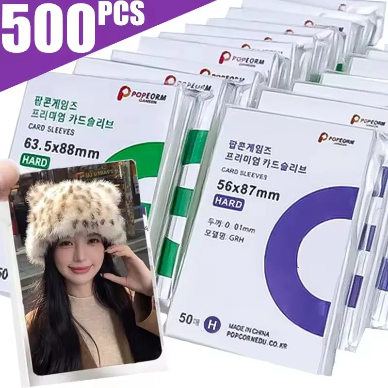 50-500Pcs Kpop Card Sleeves HD Transparent Kpop Idol Card Protective Sleeve Photcards Protector Case Box For Popcorn Holder