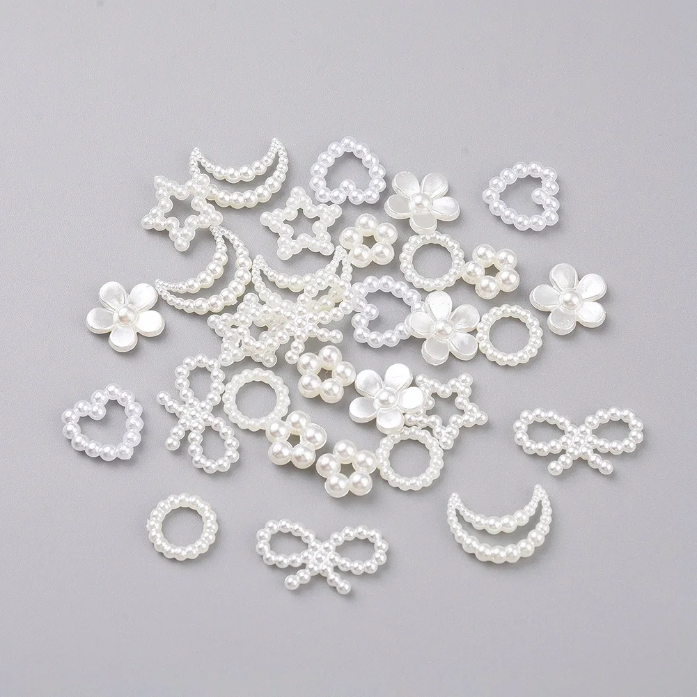 

Acrylic Imitation Shell Pearl Cabochons Flower Ring Star Moon Heart Bowknot Shape For Handmade Jewelry Making Crafts