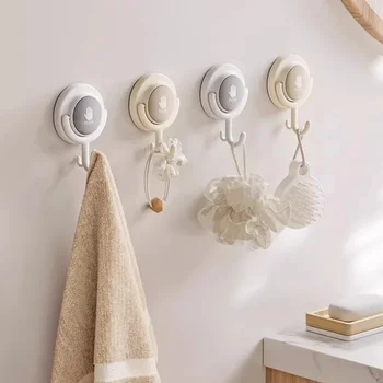 Gancho de ventosa para baño, sin perforación, soporte de carga fuerte, gancho trasero giratorio para puerta de pared, ganchos para colgar en la pared sin rastro, Mate de plástico