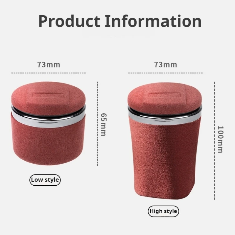 자동차 재떨이 다기능 세라믹 내부 라이너 LED 조명 포함 퍼 커버 스타일 자동차 액세서리 (메르세데스-벤츠, BMW, 아우디용)