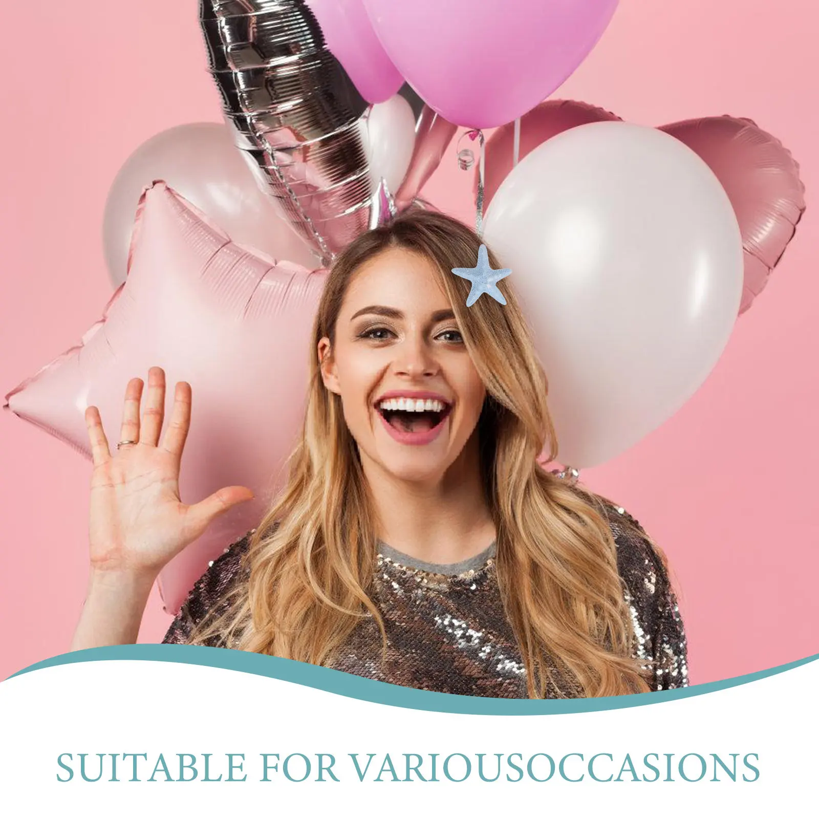 4pcs 오션 시리즈 클립 여성용 레진 해양 헤어핀 인어 해변 웨딩 파티 바다 조개 헤어 액세서리