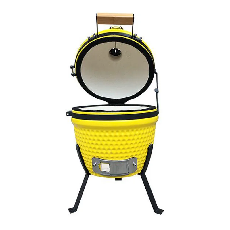 13 Inch Portableset Indoor Ceramic Barbecue Grill Outdoor Garden Foldable Charcoal Barbecue Grill Stainless Steel BBQ Grill 2