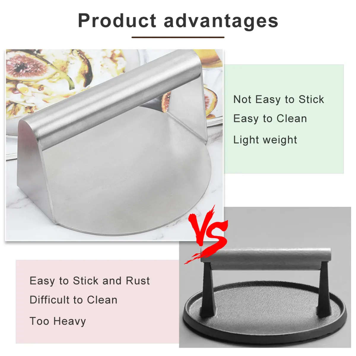 Burger Press Non-Stick Burger Pattie Press Hamburger Meat Round Grill Hamburger Patties Bacon BBQ Kitchen Tools