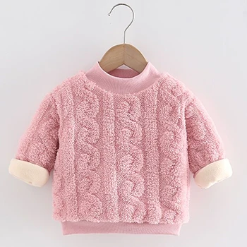 thumbnail image 1 of Sudadera para niñas de 0 a 5 años, otoño e invierno, gruesa, cálida, de forro polar, jersey de felpa a la moda, ropa para niñas pequeñas, 1 of 5