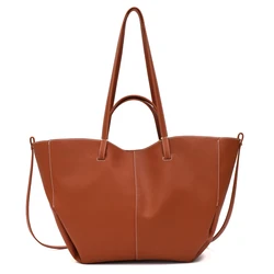 Chic Vegan Leather Tote Handbag: Large Capacity Shoulder Bag & Purse (CAMEL)