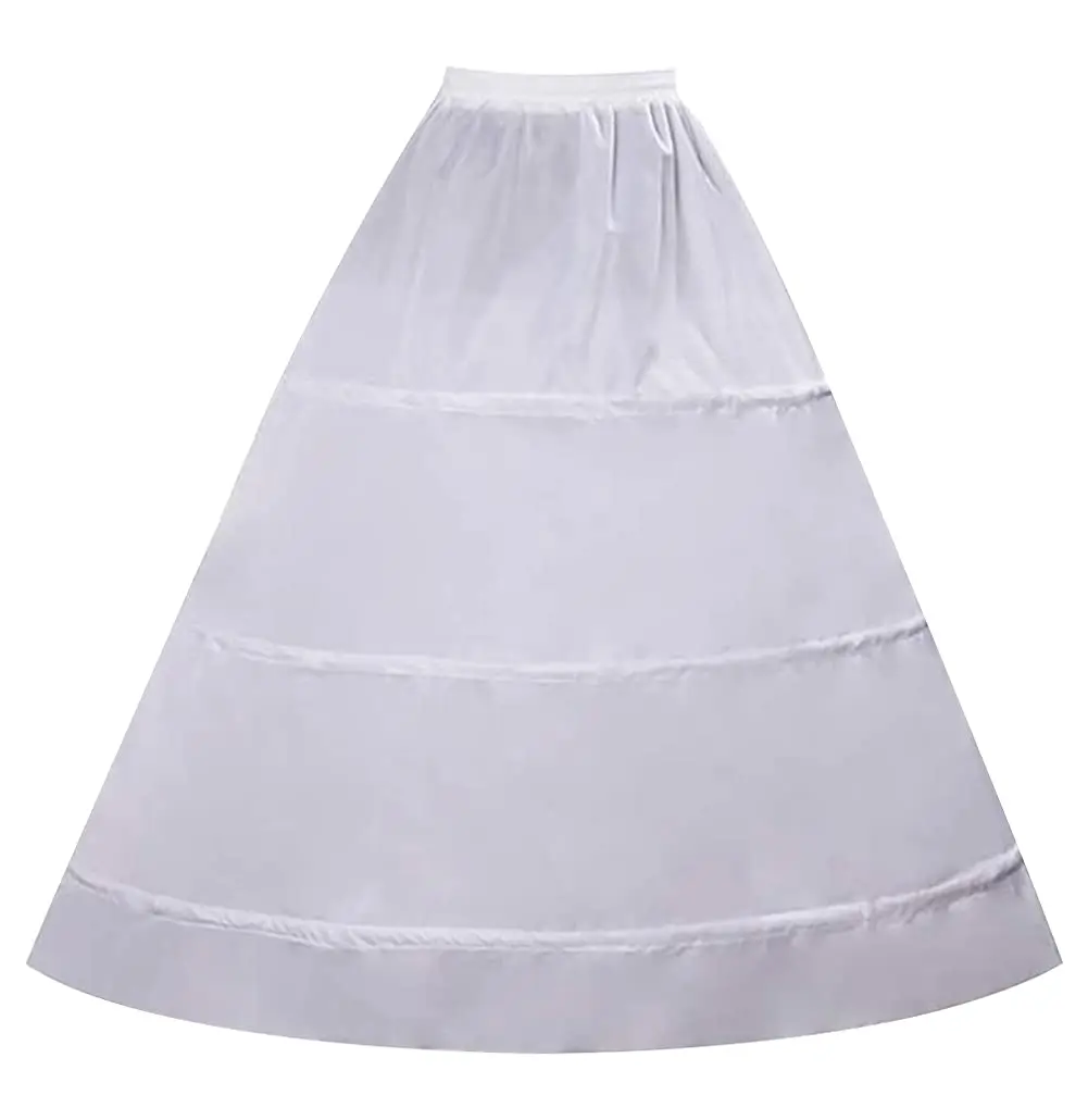 

Women's A Line 3-Hoop Hoopless Crinoline Petticoat Slips Underskirt White