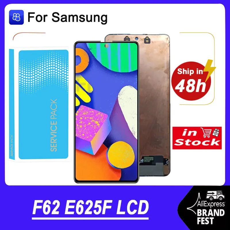 Original 6.7'' Super Amoled Display For Samsung Galaxy F62 Lcd Touch