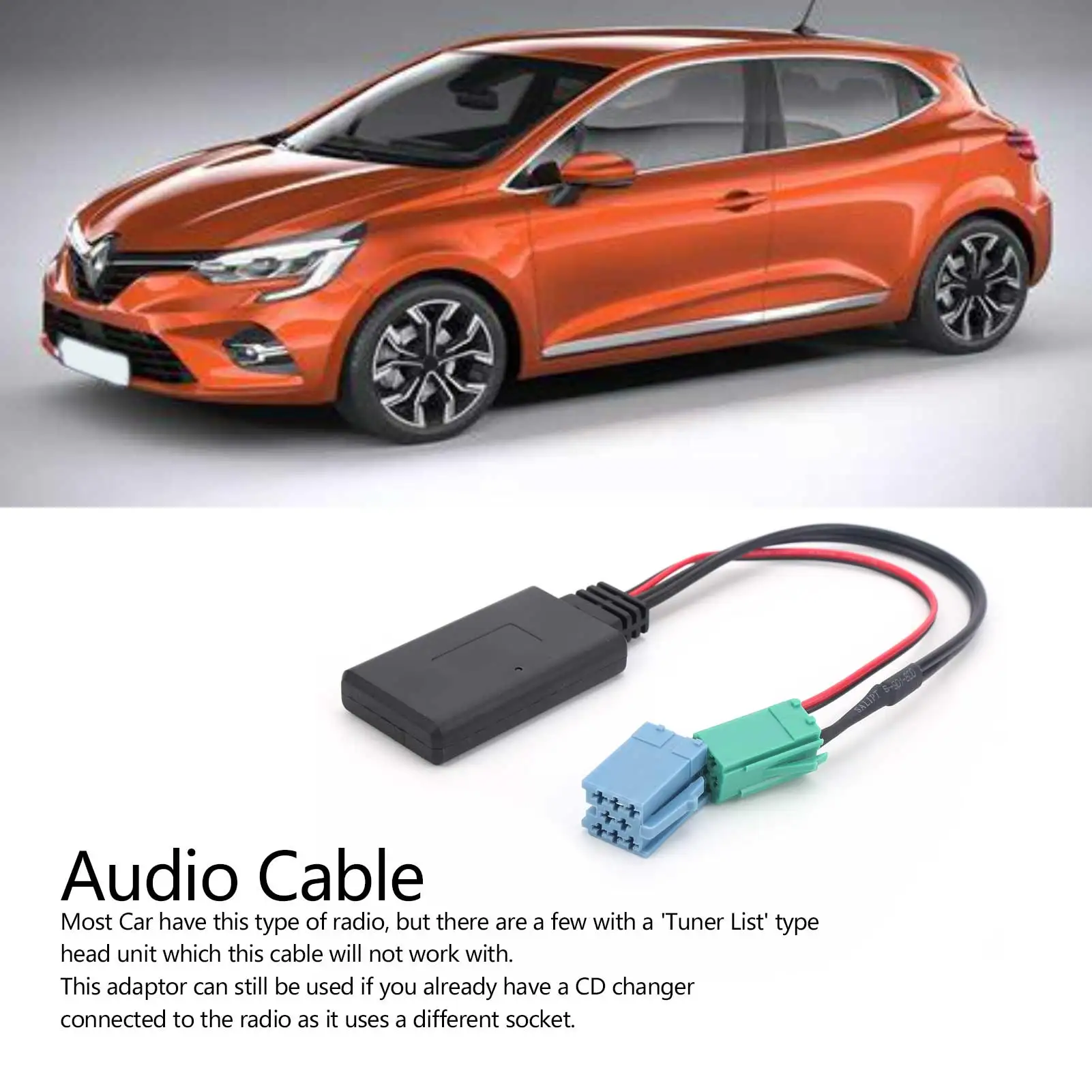 Adaptador Bluetooth 5.0 AUX Con Cable Mini ISO Para Renault Clio, Espace, Kangoo, Laguna, Mégane Y Más (2005-2011), Conexión Sencilla