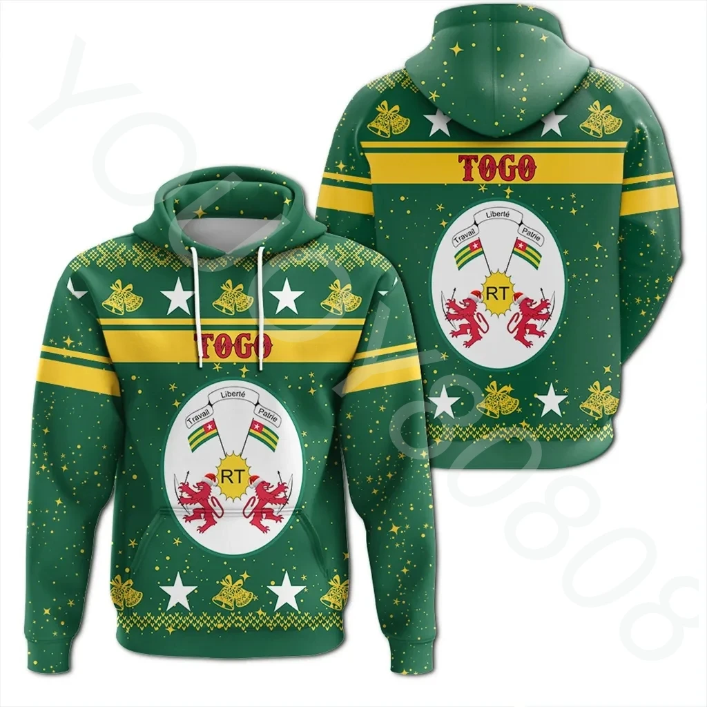 

African Region Men's New Clothing Sweater 3D Printing Casual Sports Togo Hoodie Christmas Pattern Hoodie Harajuku Top