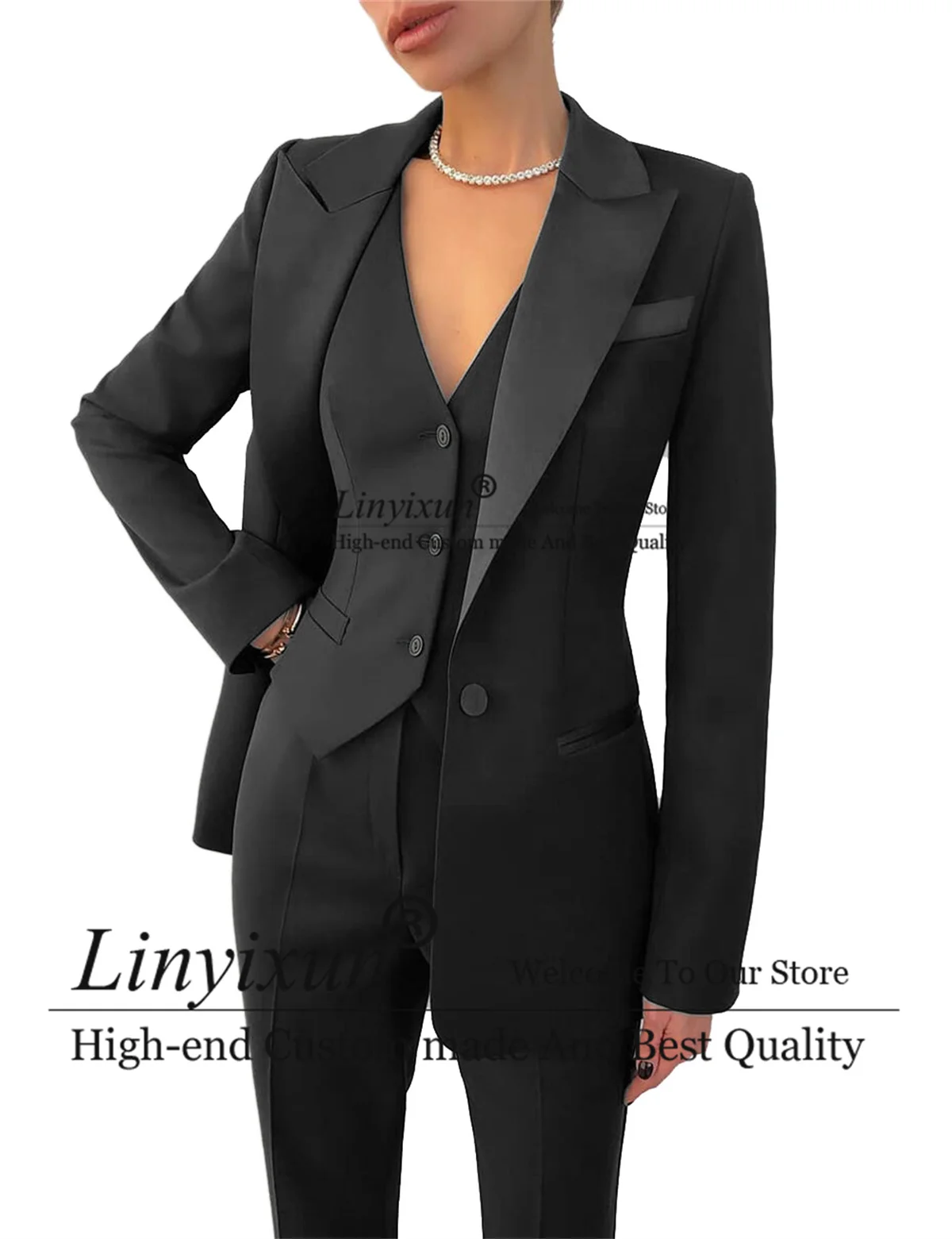 Abiti Da Donna Formali Abiti Da Donna Da Ufficio Abiti Da Donna Slim Fit Blazer Da Sposa Uniformi Da Lavoro 3 Pezzi Set Tailleur Femme