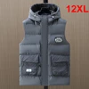 Winter Vests Men Thick Warm Vest Plus Size 10XL 12XL Fashion Casual Solid Color Black Vests Sleeveless Jacket Big Size 12XL 1