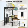 Over The Sink Dish Drying Rack Adjustable Length (25-33in), 2 Tier Dish Rack Over Sink with Multiple Baskets Utensil 4