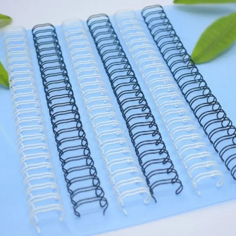 15.9/19/22.2/25.4mm 23 Rings 2:1 Pitch Steel Iron Double Loop Calendar Binding Wires for Loose-Leaf Notebook Office 50Pcs/Box