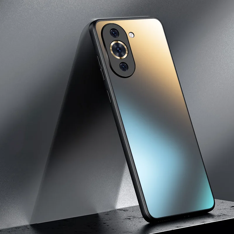 Luxury Reflective Silicone Matte Glass Case with Frosted Camera Lens Protection
