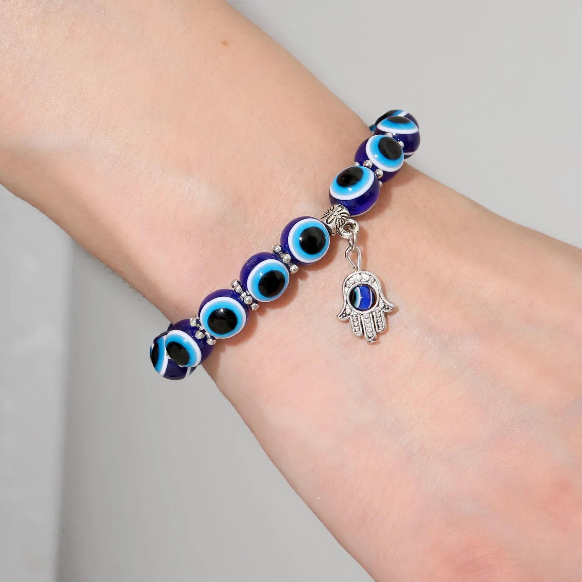 Resin Bracelet Blue Eye Resin Temperament Casual Hip Hop Fatima Palm Devil Eyeball Party Date