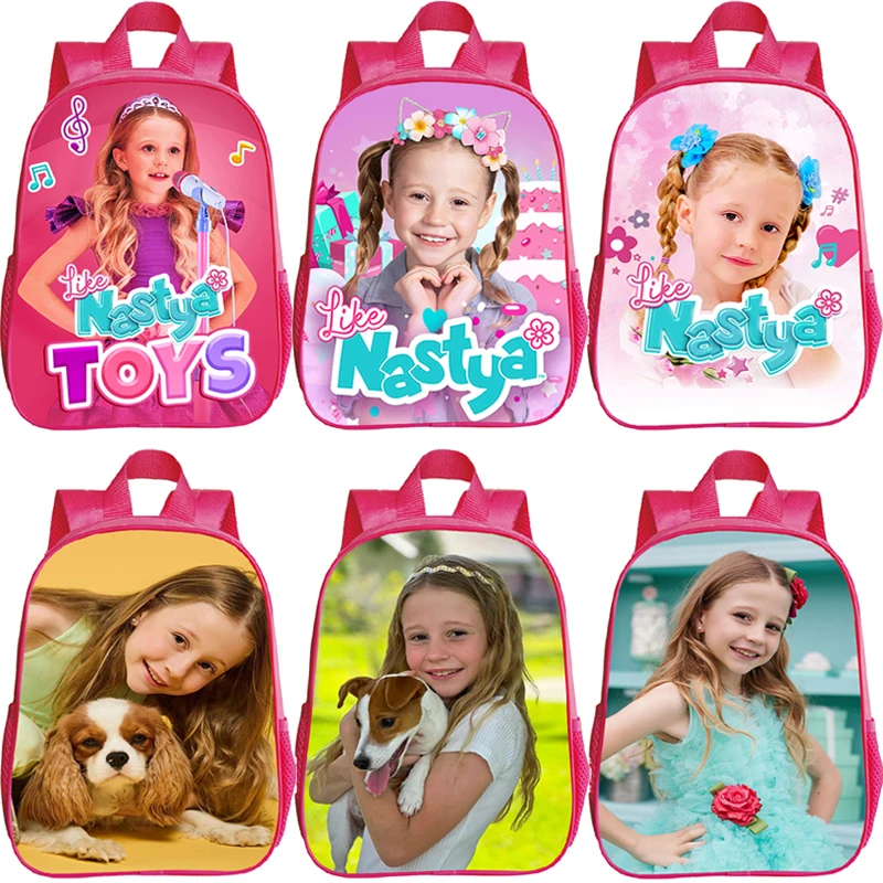 

Softback Like Nastya Print Backpacks Toddler Kawaii Kindergarten Bags Children School Bags Kids Pink Bookbag Boys Girls Daypack