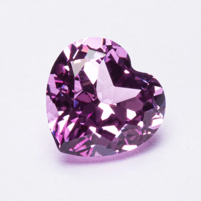 Lab Grown Sapphire Pink Color Heart Shape Top Quality Charm Beads for Diy Jewelry Making Earrings Selectable  AGL Certificate