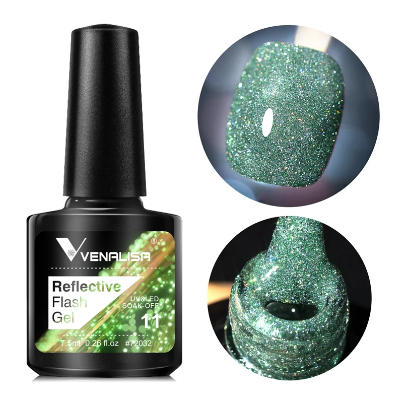 Venalisa Reflective Glitter Gel Polish - Sparkling Shine Soak-Off Nail Varnish
