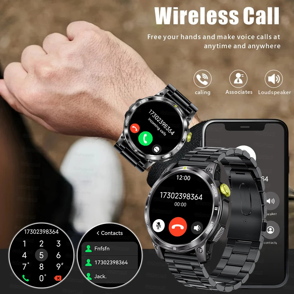 2025 ο GPS Ʈ ð    ȭ Smartwatch ħ IP68  ɹڼ  AMOLED ũ ð