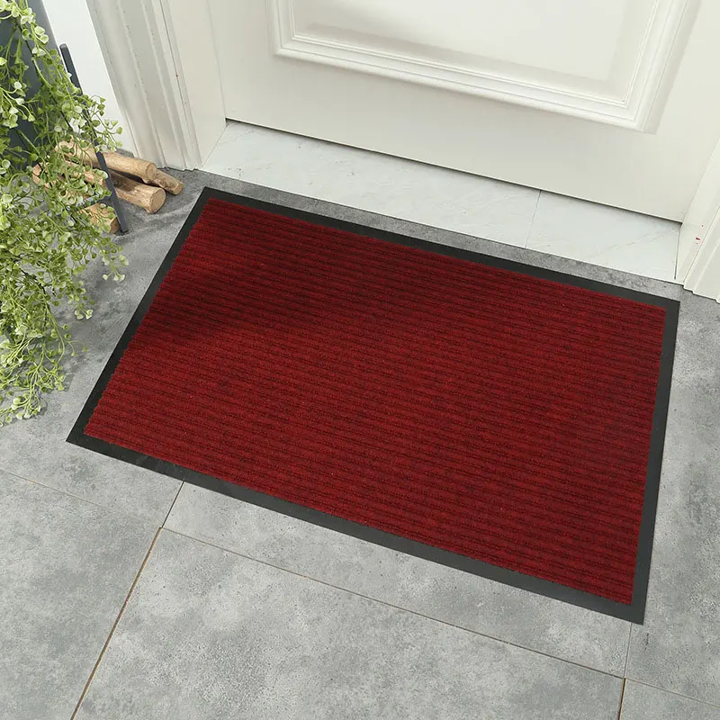 Double Stripe Entry Carpet Office Home Kitchen Bathroom Non-Slip PVC Pad Carpet floor mat non slip mat carpet mat fun doormat door mat