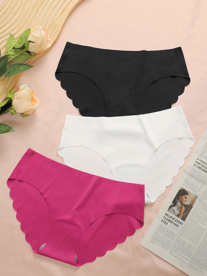 3-Pack Multi Color Middle Waist Leave No Trace Invisible Comfortable Hip Lifting and Abdominal Tight Pants Women's Underwear 625