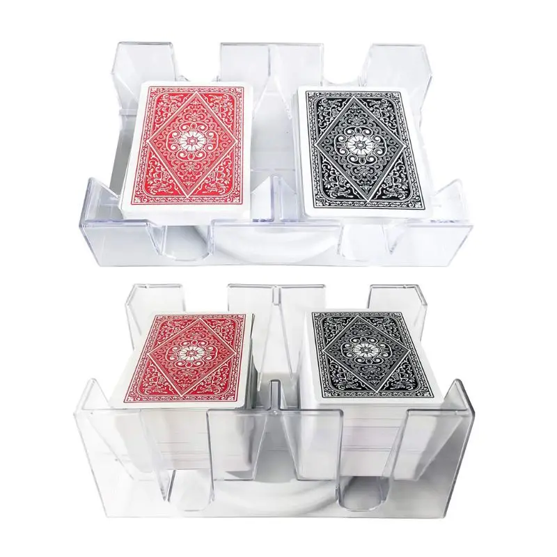 2/6 Deck Rotating Card Holder Clear Canasta Playing Card Tray Rotating-Revolving Playing Card Card Holder Game Drop Shipping oem dual sim card tray holder replace part for nokia 7 gold