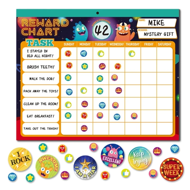 16FB Routine Chart with 26 Chore Charts 2280 Sticker 48 Motivational Sticker