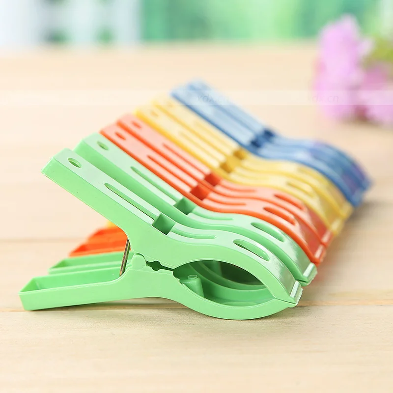 8Pcs/set Large Plastic Windproof Hanger Clips Beach Towel Clothes Pins Spring Clamp Clothespin Socks Clothes Peg