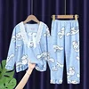 Miniso Kuromi Cinnamoroll Autumn Children's Pajamas Set Anime My Melody Long Sleeved Sleepwear Set Little Girl Home Clothing 6