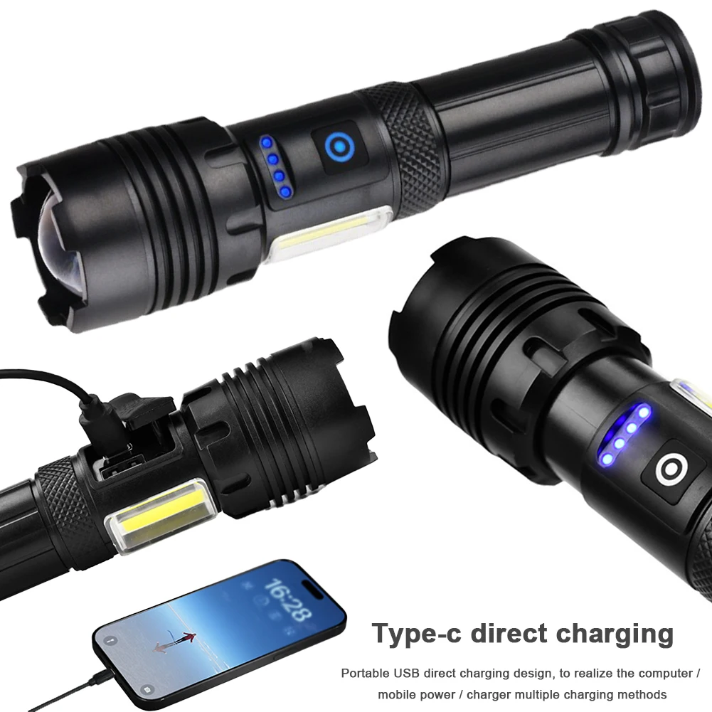 Description Picture 6 of itemHigh Lumens Flashlight USB Rechargeable Waterproof Outdoor Camping Lantern White Lasers Flashlight for Outdoor Fishing Adventure