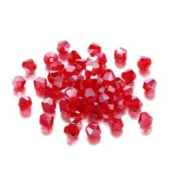 Shimmering AB Glass Bicone Beads - 200Pcs - 3mm x 200pcs (Dark Red)