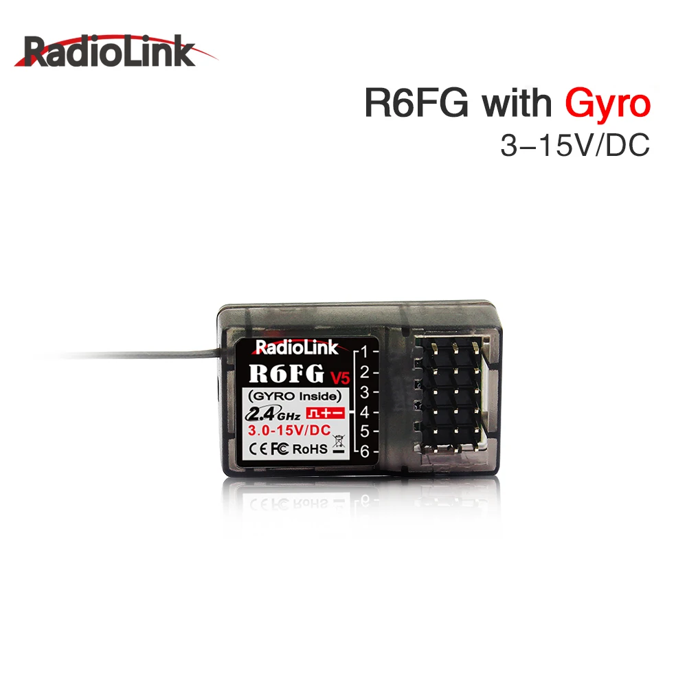 Radiolink RC Receiver R6FG 6 Channel 2.4G HV Servo RX with Gyro