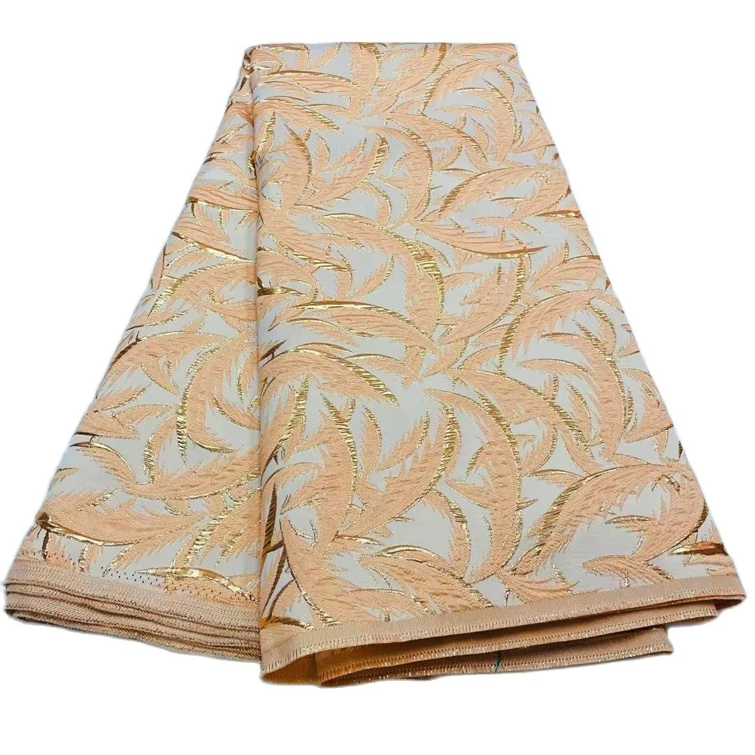 

Brocade Jacquard Fabric for Women Dress, African Lace, High Quality, 5Yards, 2023