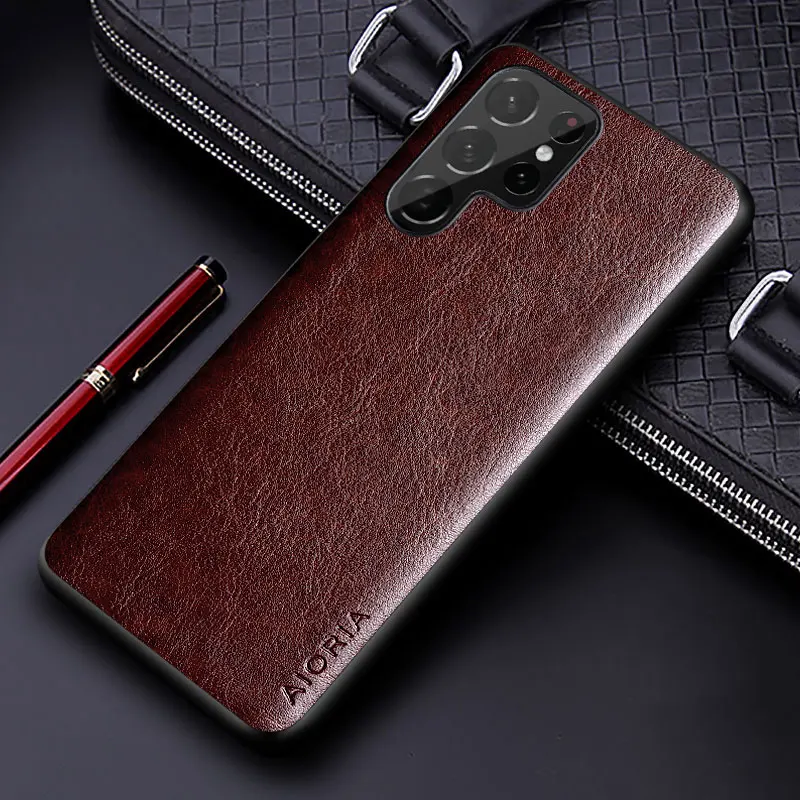 Luxury PU Leather Solid Color Phone Case – Soft TPU & Hard PC