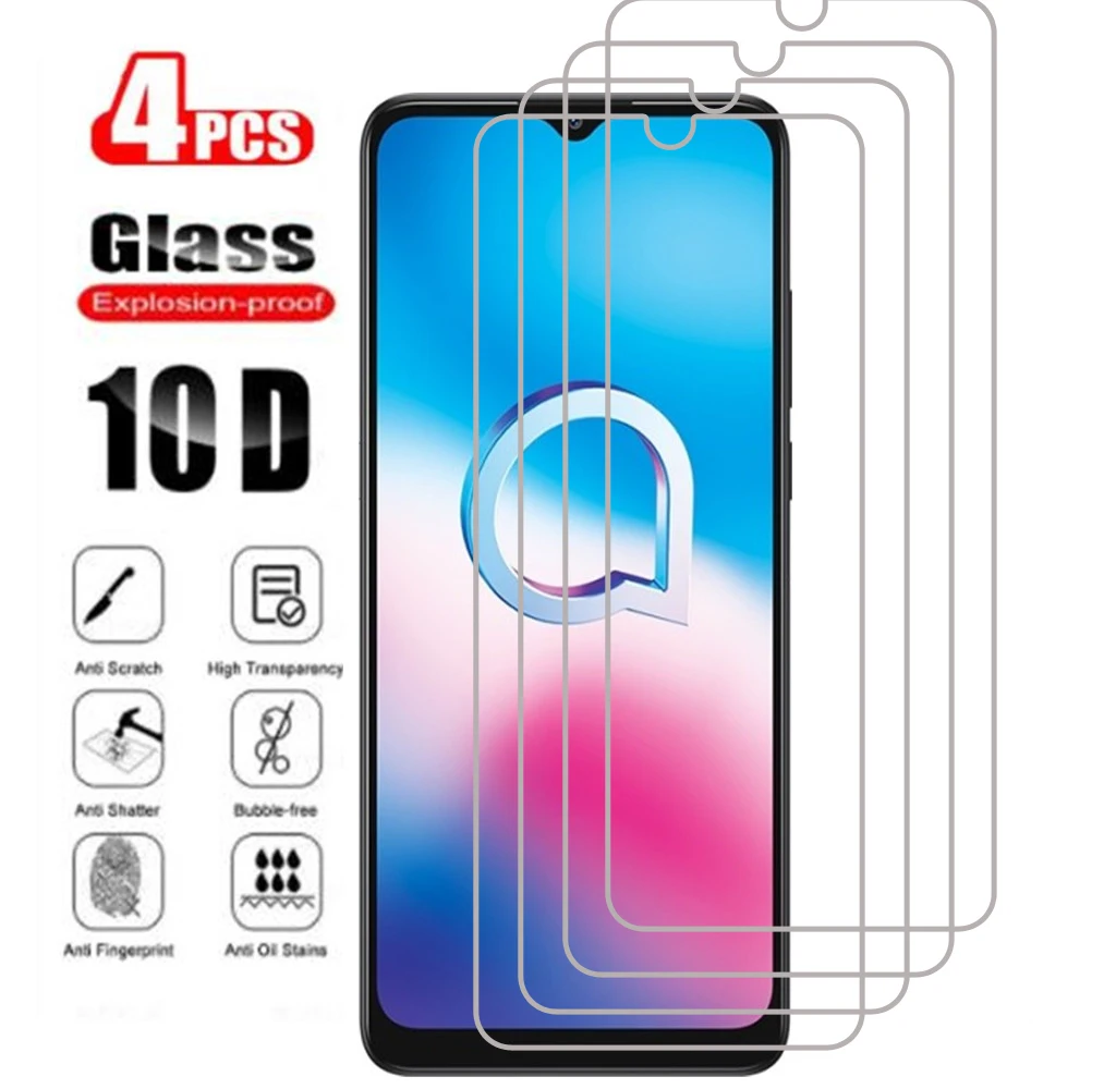 

4Original 9H HD Protective Tempered Glass For Alcatel 3X 2019 2020 6.52" Alcatel3X Screen Protector Protection Cover Film