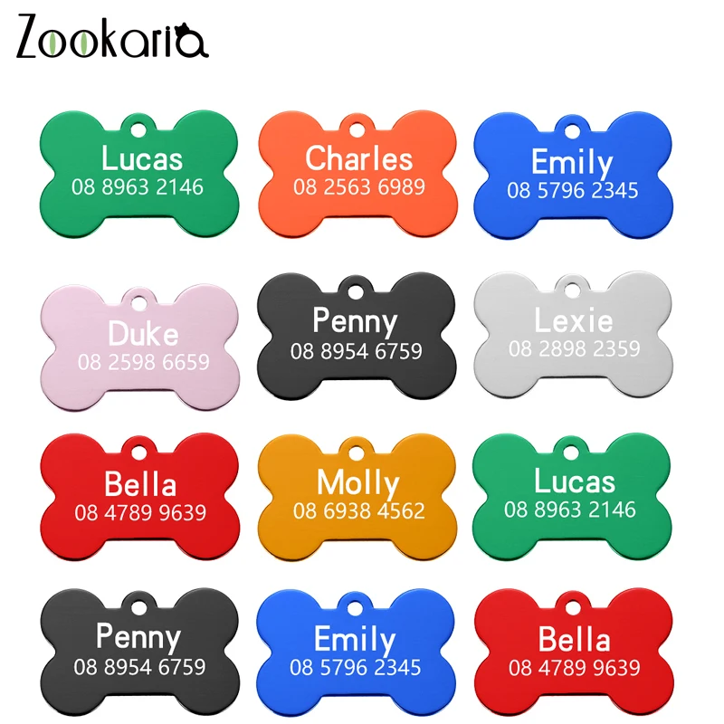 Colorful Anti-lost Dog ID Tags Customized Dog Collar Name Plate Personalized Pet Collar for Dogs Engraved Pet Puppy Tag Supplies 1