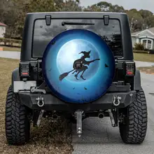 

Halloween Ghost Witch Spare Tire Cover For Car - Custom Spare Tire Covers Your Own Personalized Design, Spooky Great Gift,