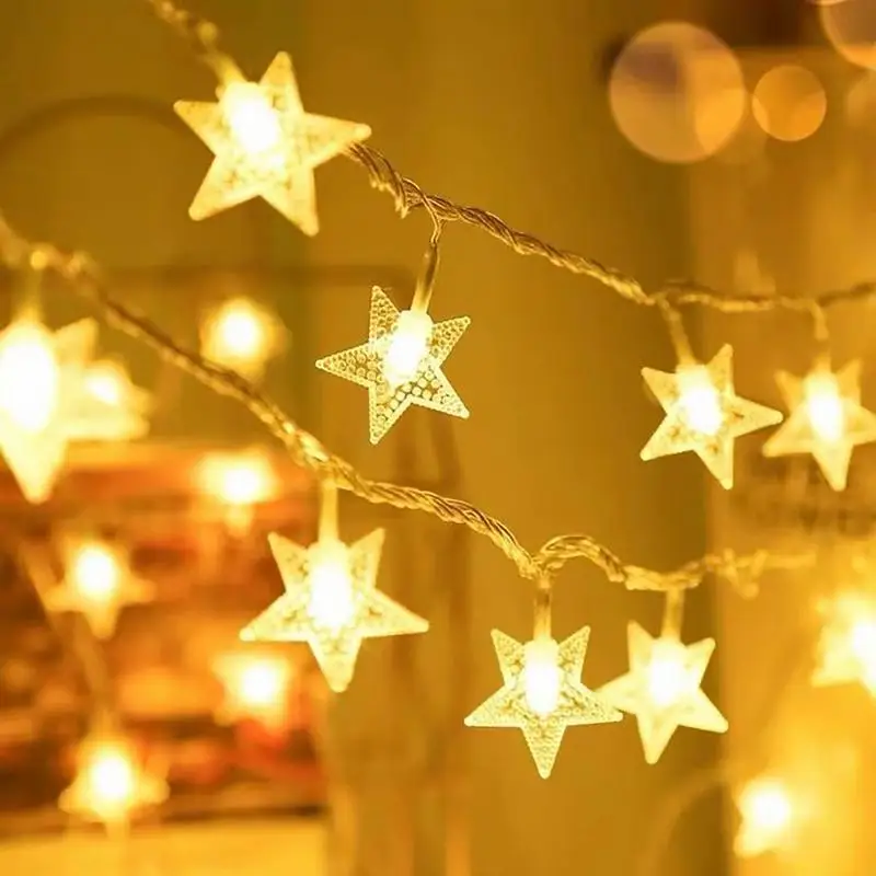 

6M Star String Lights 40 LED Fairy Light Christmas Garland Party Wedding Curtain Home Outdoor Patio Decoration Twinkle Lamps