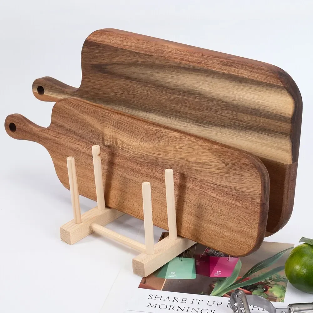 Wooden Cutting Board with Handle Kitchen Household Serving Board Wooden Cheese Charcuterie for Bread Fruit Plates