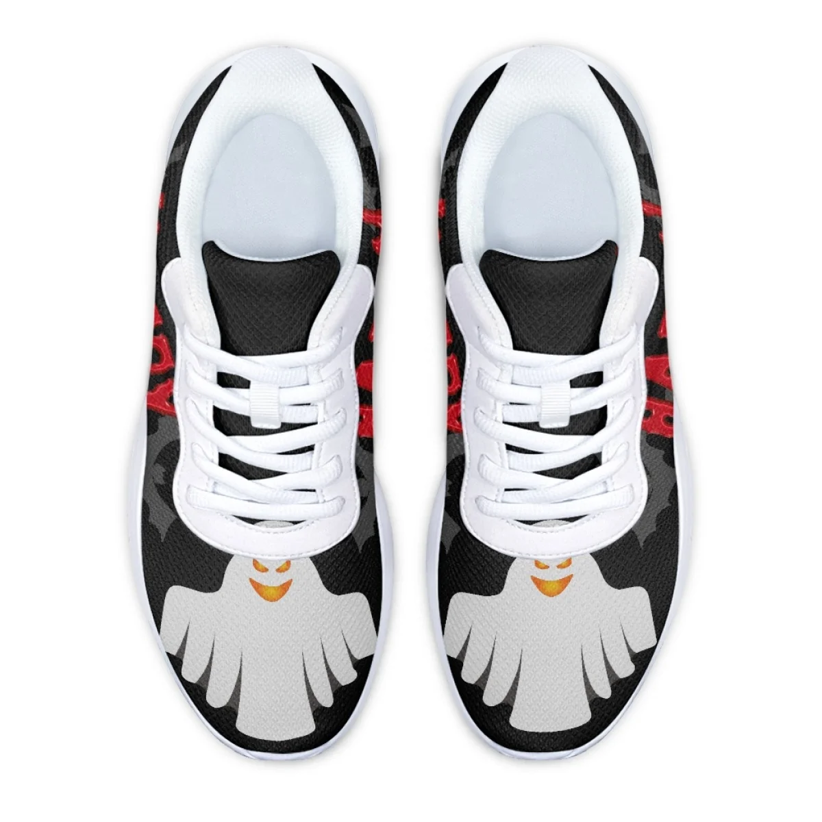 Halloween Ghost Print Women's Training Running Shoe Cozy Lace-Up Flats Durable Gym Teen Sneakers Print On Demand tenis masculino