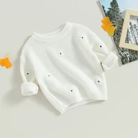 Baby Girl Boy Knit Sweater Tops Pullover Sweatshirt Warm Crewneck Long Sleeve Tops for Infant Toddler 3