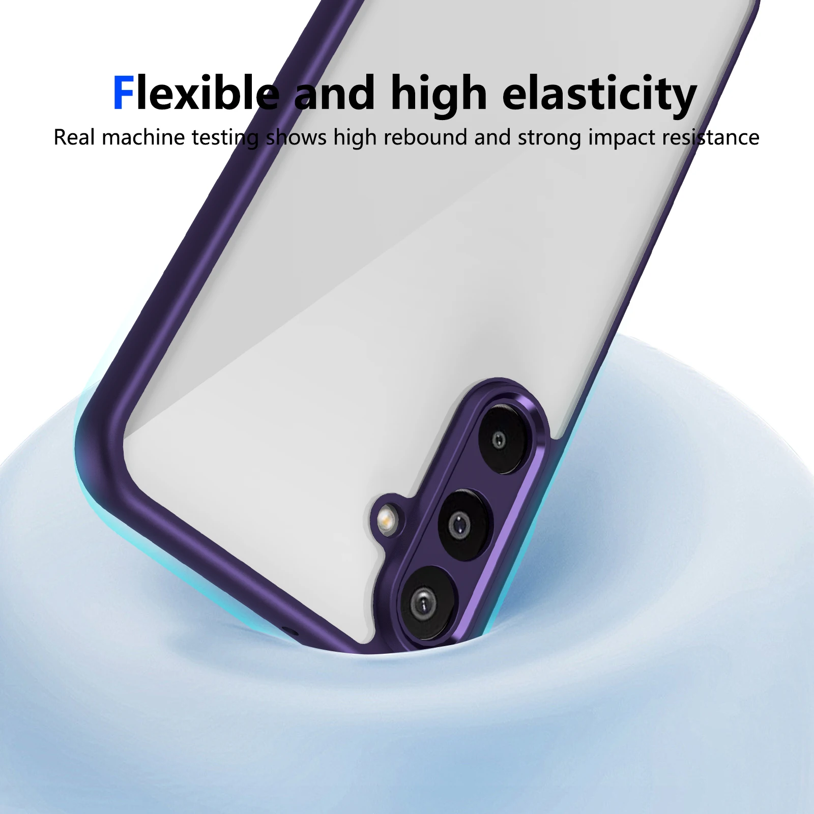 Clear Shockproof Phone Case with Hard Acrylic Back Protection Cover