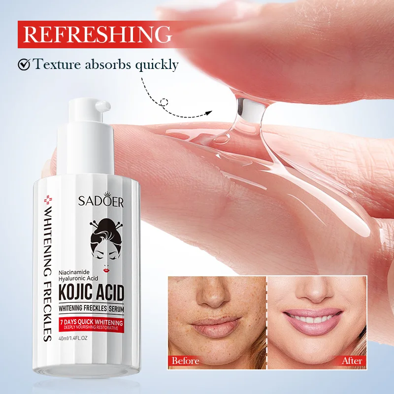 SADOER Kojic Acid Whitening and Freckle Removal Cream Moisturizing Facial essence Anti-Aging Face Serum Skin Care Products