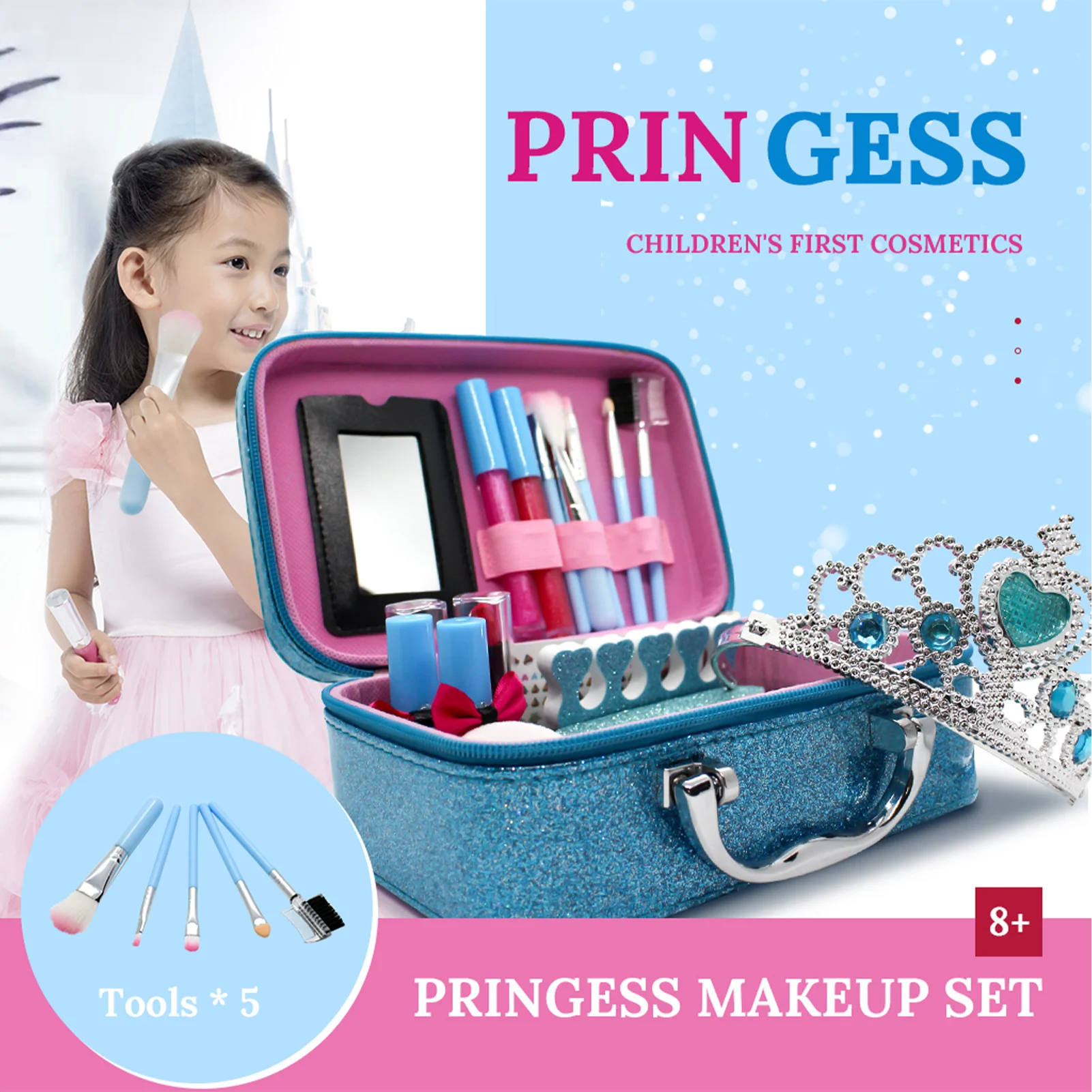 

Kids Makeup Kit For Girls Real Cosmetic Beauty Set Real Make Up Kit Toys Frozen Make Up Set Vanity For Ages 4 5 6 7 8 Years Old