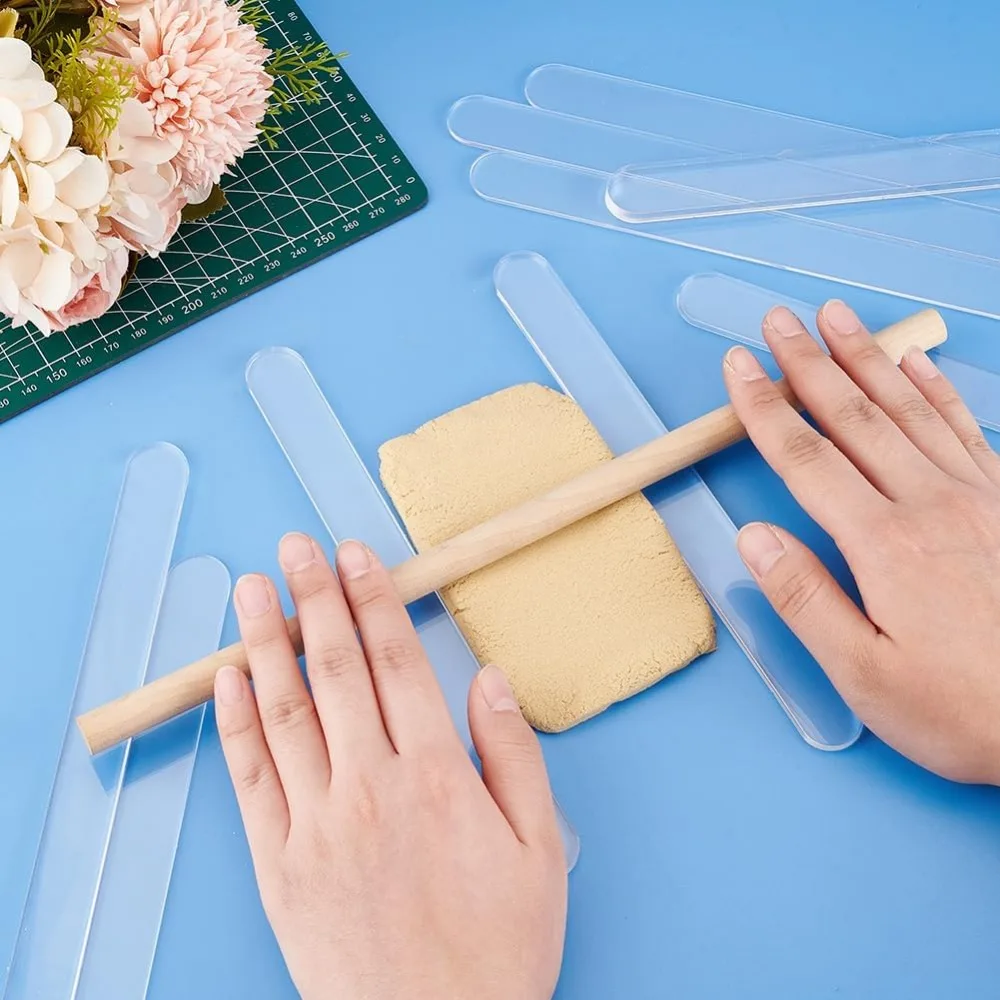 Polymer Clay Depth Guide Set 7.9x0.8 inch Acrylic Guides Stick Set 2/3/4/5/6mm Thick Depth For Polymer Clay polymer clay tools clay sculpting tools clay craft tool