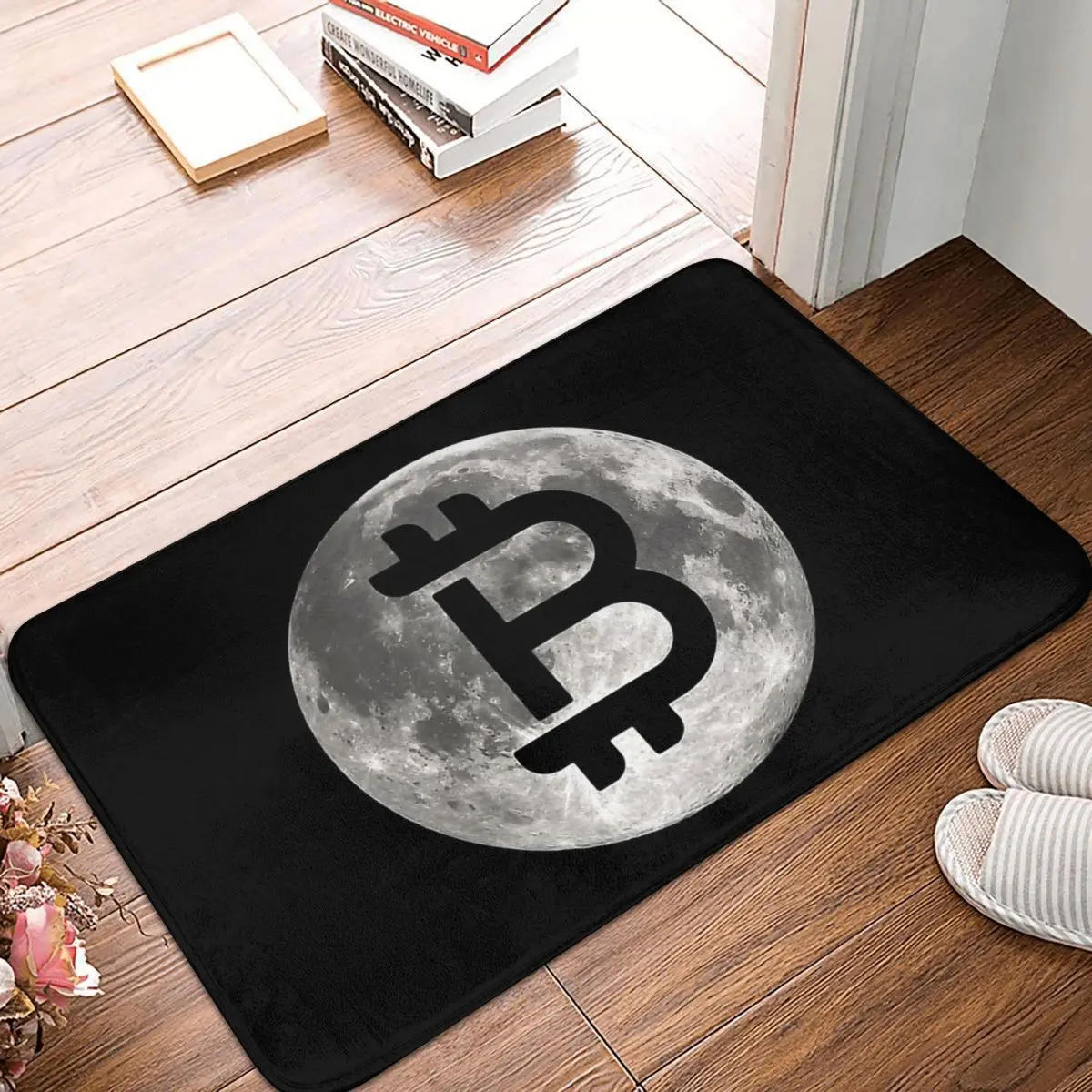 Bitcoin Cryptocurrency Miners Meme Bedroom Mat To The Moon Doormat Flannel  Carpe | eBay Australia