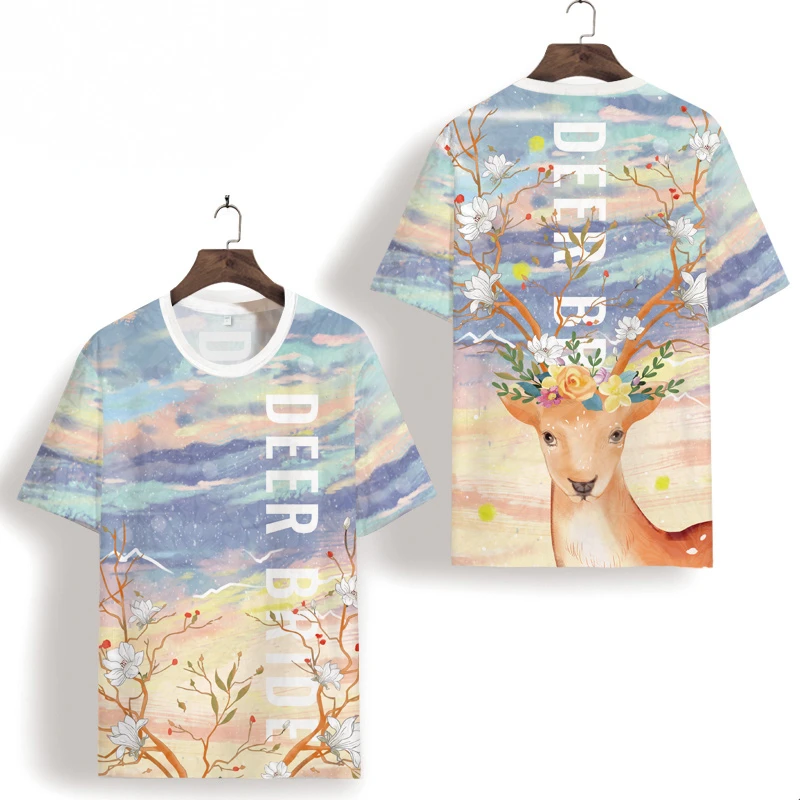 

Футболка мужская с коротким рукавом, оверсайз Топ с цветочным 3D принтом, Гладкая эластичная рубашка с вырезами, лето