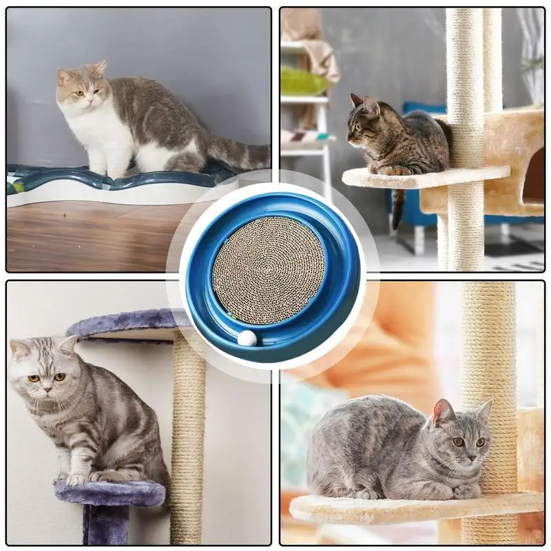 Cat Scratchers For Indoor Cats 2 In 1 Corrugated Paper Flying Disc Scratcher Mat Colorful Thick Cat Scratcher Mat Floor