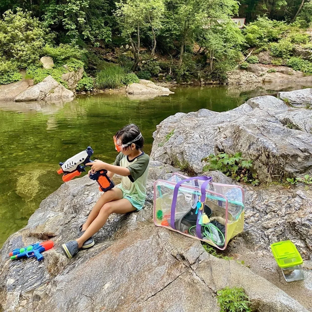 Korean Style Large Capacity Shoulder Bag Mesh Bag Transparent Waterproof Swimming Beach Vacation Jelly Pack Colorful Holiday
